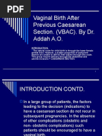 Vaginal Birth After Previous Caesarean Section