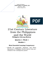 21st Century Literature From The Philippines and The World: Quarter 1-Week 1