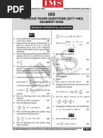 Previous Years Questions (2017-) Segment-Wise: Ordinary Differential Equations