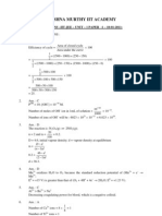 Krishna Murthy Iit Academy: SOLUTIONS - IIT-JEE - UNIT - 1 PAPER - 1 - 18-01-2011