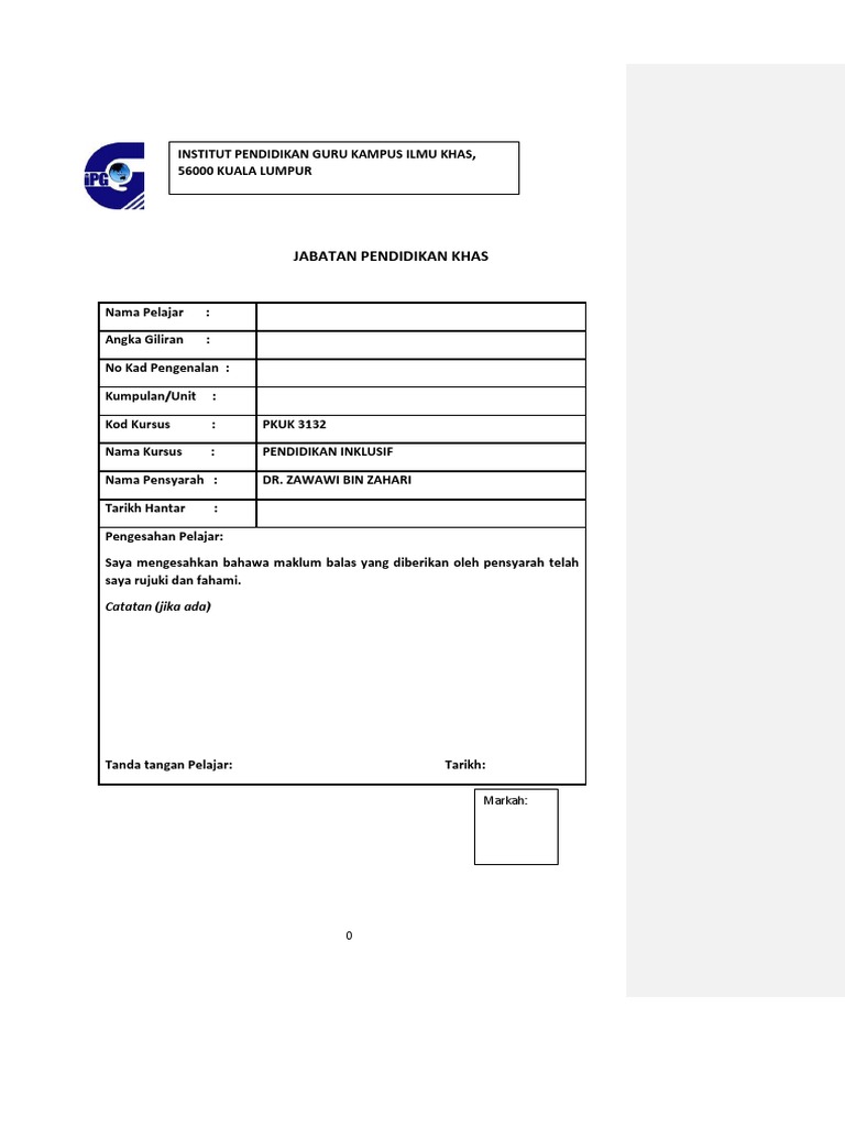 RPI Pendidkan Inklusif | PDF