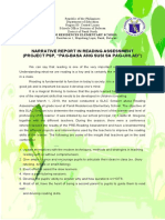 Narrative Report in Reading Assessment (Project PSP, "Pag-Basa Ang Susi Sa Pag-Unlad")