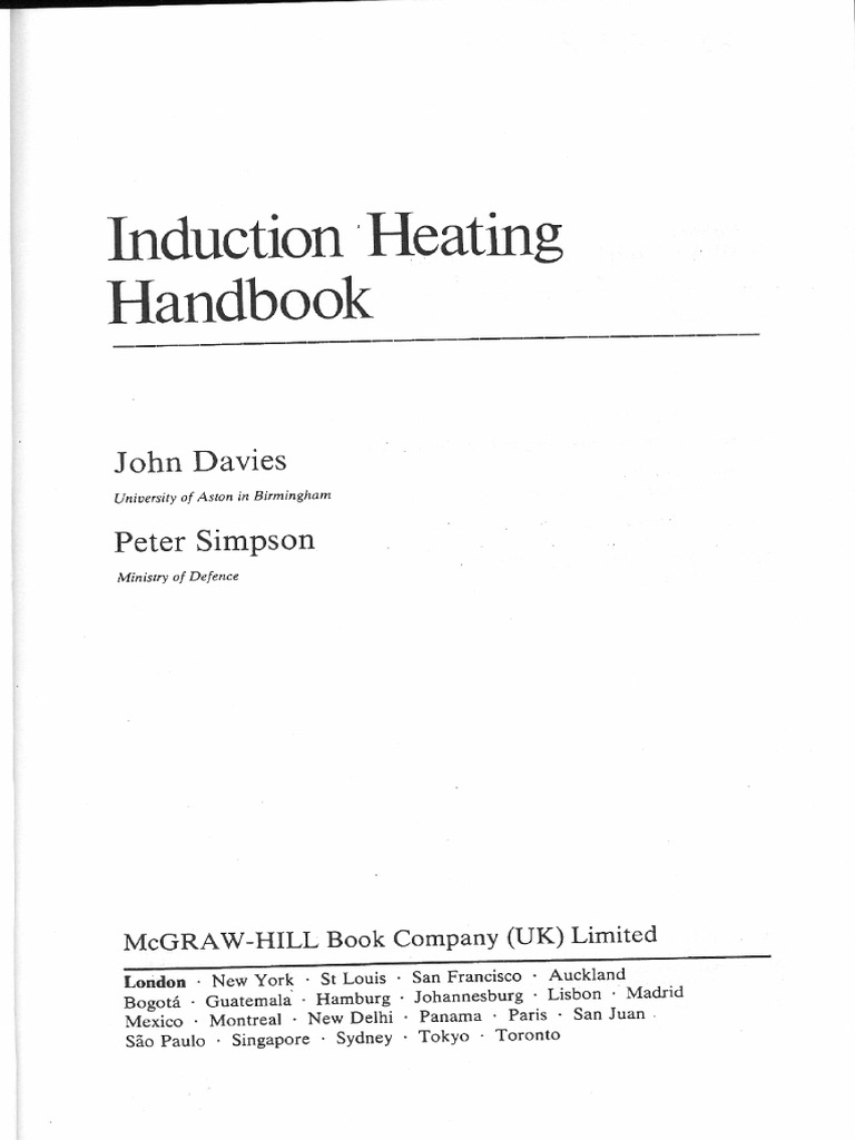 Induction Heating Handbook John Davies Peter Simpson PDF Power