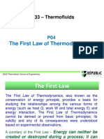 E233 - Thermofluids: The First Law of Thermodynamics