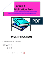 Grade 4 - Multiplication Facts: Resources