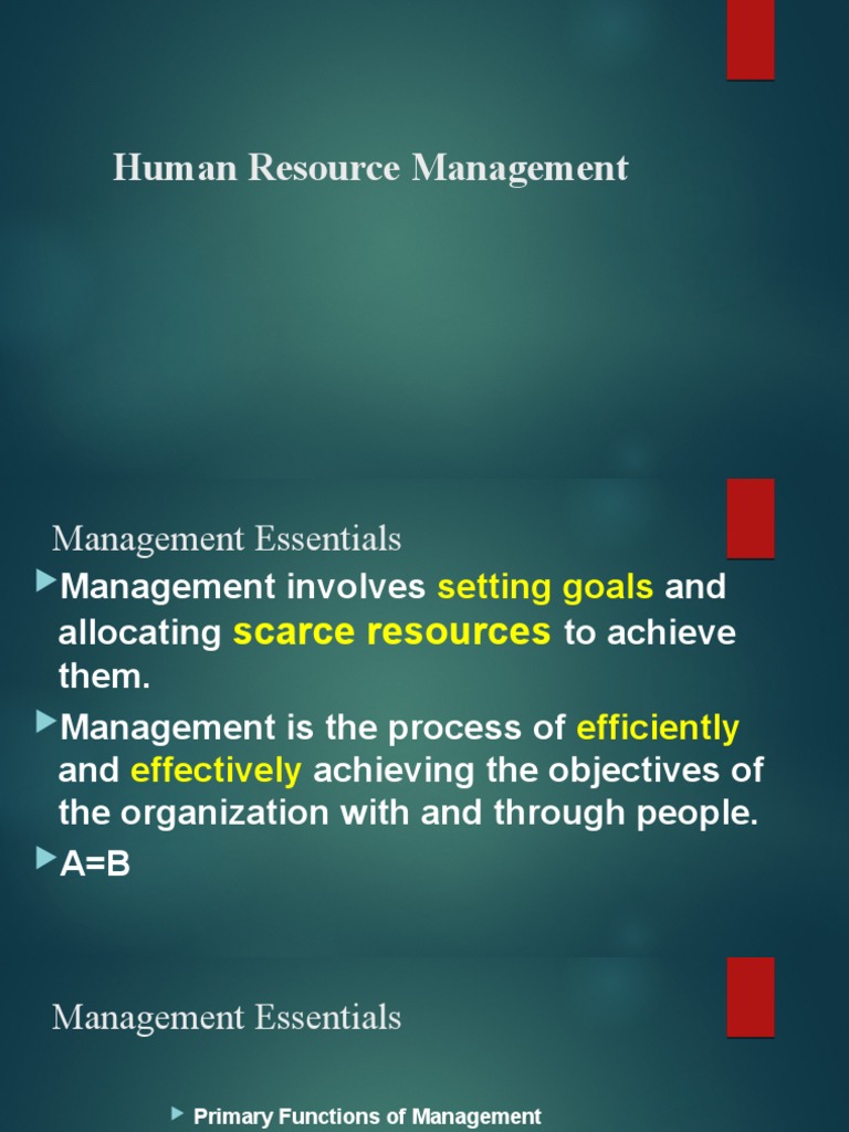 Importance of Human Resource Management | PDF | Career & Growth