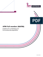 APM Full Member (MAPM) : Guidance For Completing Your Full Membership Application