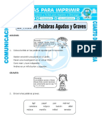 Ficha Palabras Agudas Con Tilde para Cuarto de Primaria PDF