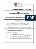 Universiti Pendidikan Sultan Idris Test SEMESTER 1 SESSION 2020/2021