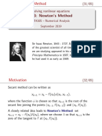 1.3: Newton's Method: MA385 - Numerical Analysis September 2019