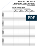 Daily Attendance Sheet: Osias Cor. Palma and Gabaldon STS., Brgy. Poblacion 1210 City of Makati