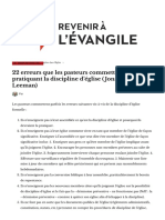 22 Erreurs Que Les Pasteurs Commettent en Pratiquant La Discipline D'église (Jonathan Leeman) Revenir À L'évangile - 1580776682536