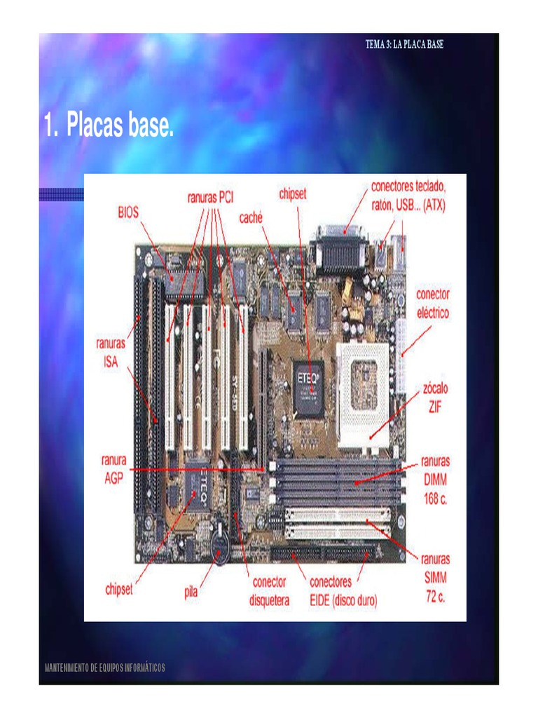 Conectores y Componentes de Placas Base | PDF | Hardware de la ...
