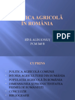 POLITICA AGRICOLĂ ÎN ROMÂNIA