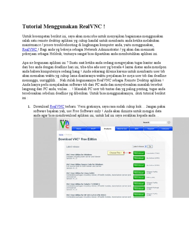 Panduan Menggunakan RealVNC Gratis | PDF | Teknologi & Rekayasa