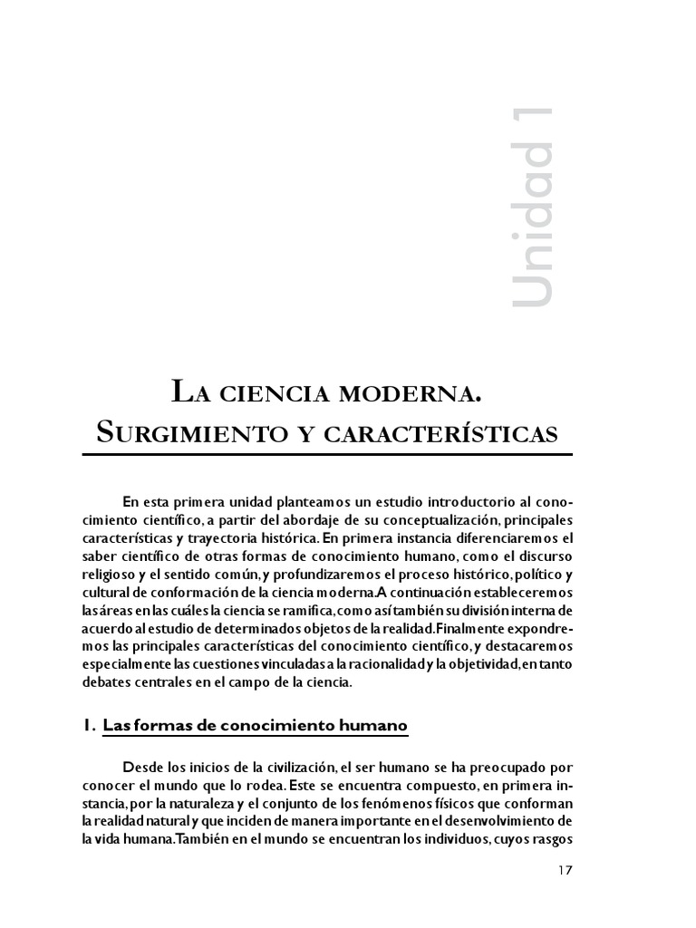 Surgimiento y características de la ciencia moderna | PDF ...