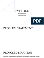 FYP Title, Group, Supervisor & Problem