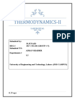 Thermodynamics-Ii: Lab Manual