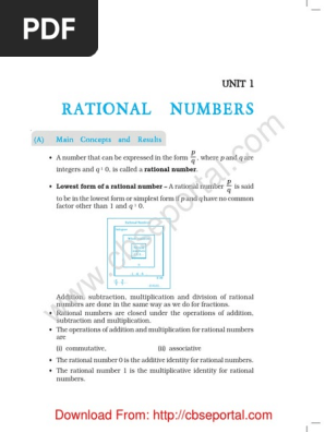 ncert exemplar problems from class 8 mathematics unit 1 rational numbers pdf numbers rational number