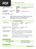 Tender Evaluation Report 4 - Final Evaluation Report: Ministry Name: Division Name