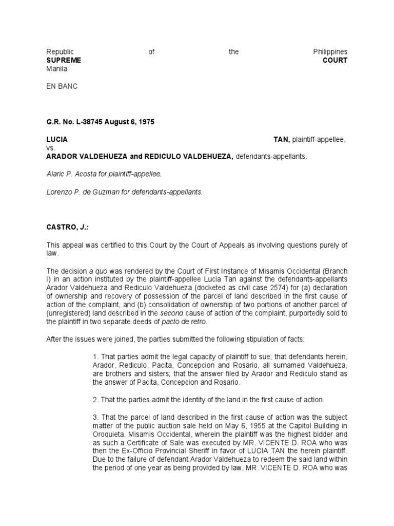 Court Ruling on Land Ownership Dispute | PDF | Mortgage Law | Lawsuit