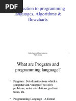 Introduction To Programming Languages, Algorithms & Flowcharts