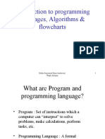 Introduction To Programming Languages, Algorithms & Flowcharts