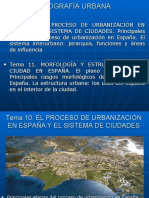 Proceso de Urbanizacion en Espana y El Sistema de Ciudades
