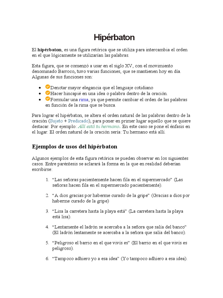 Hipérbaton | PDF | Idiomas