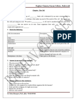 Raghav Classes, Karan Celista, Balewadi: Chapter: The Cell 1. Fill in The Blanks