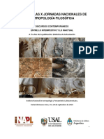 Actas de Las X Jornadas Nacionales de Antropologia Filosofica 2019