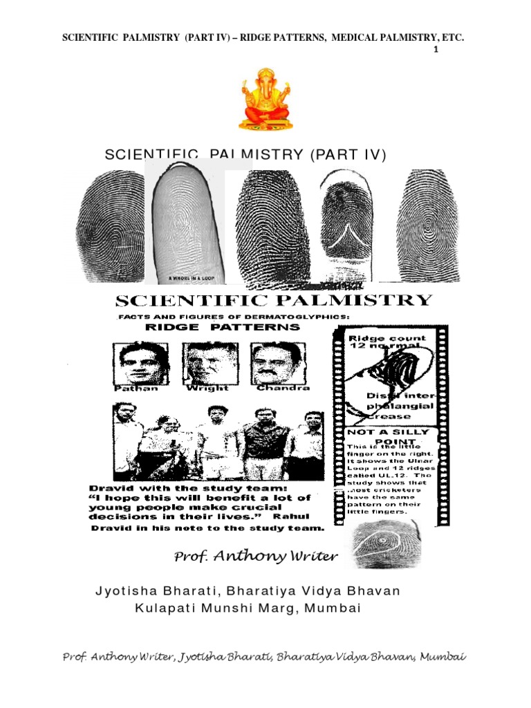 Scientific Palmistry Part IV - Dermatoglyphics, Medical Palmistry,  Vocational Palmistry | PDF