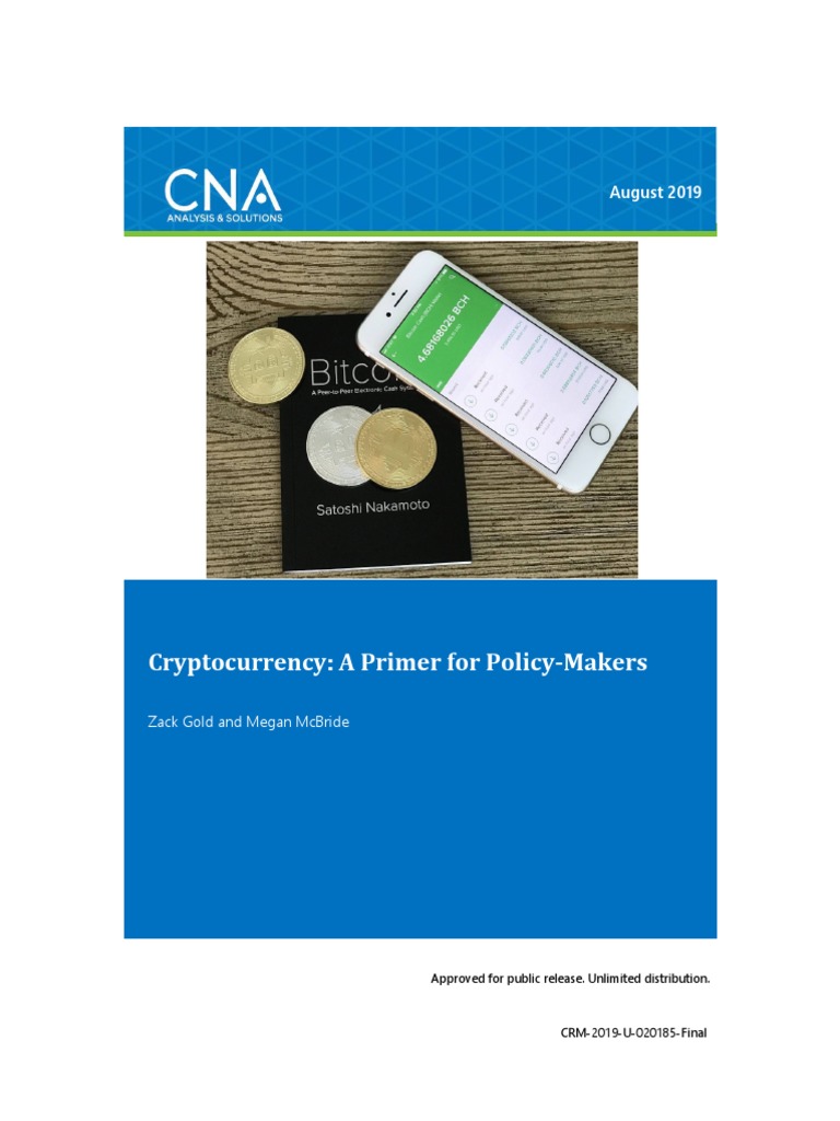 Cryptocurrency A Primer For Policy Makers August 2019 Pdf