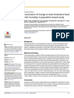 change in chol vs mortality