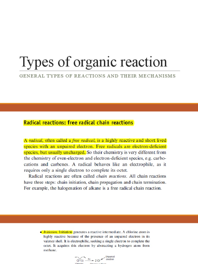 Types of Organic Reactions Explained | PDF