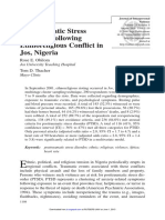 Posttraumatic Stress Disorder Following Ethnoreligious Conflict in Jos, Nigeria_Obilom2008