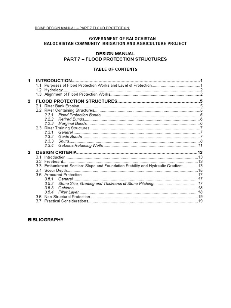 Flood Protection Bund Design Manual | PDF | River | Soil Mechanics