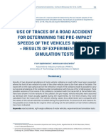 Use of traces of a road accident for determining the pre-impact speeds of the vehicles involved – Results of experimental and simulation tests.pdf