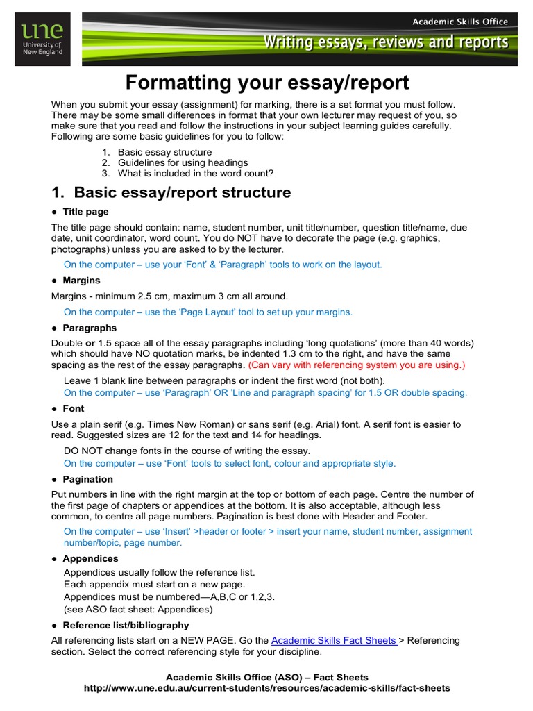 WE - Formatting Your Essay PDF | PDF | Paragraph | Essays