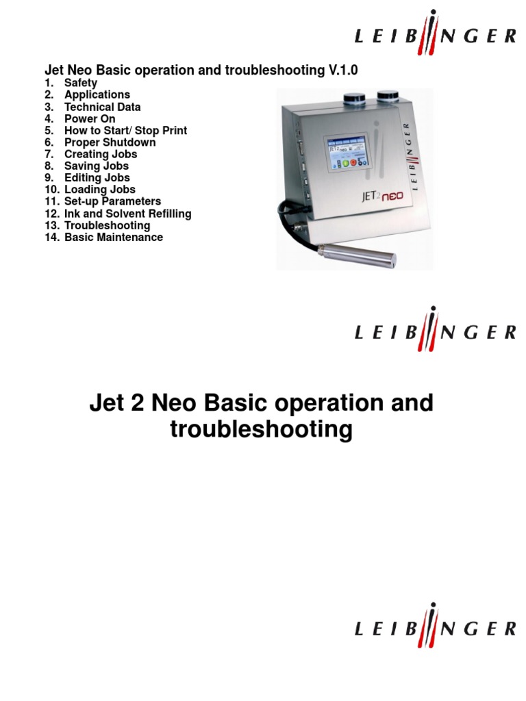Jet 2 Neo Operation & Troubleshooting Guide | PDF | Media Technology ...