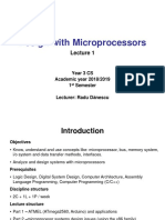 Design With Microprocessors: Year 3 CS Academic Year 2018/2019 1 Semester Lecturer: Radu D Ănescu