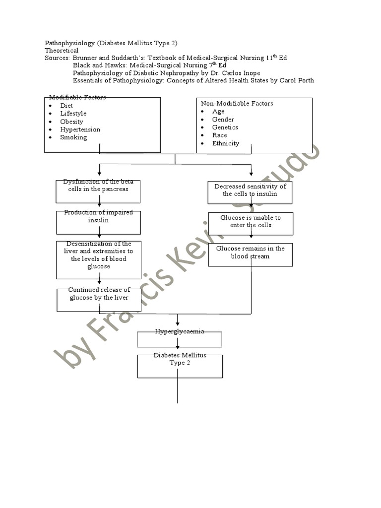 Type 2 Diabetes Mellitus Pathophysiology | PDF | Diabetes | Glucose
