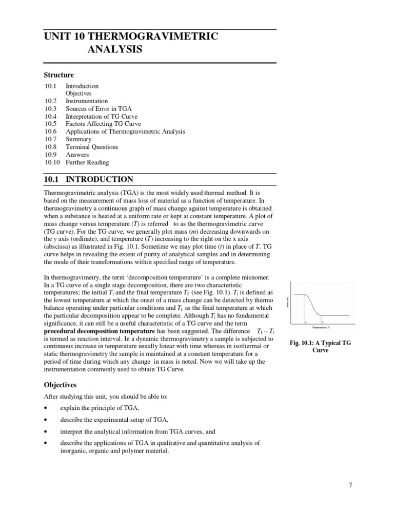 Thermogravimetric Analysis Overview | PDF | Thermogravimetric Analysis ...