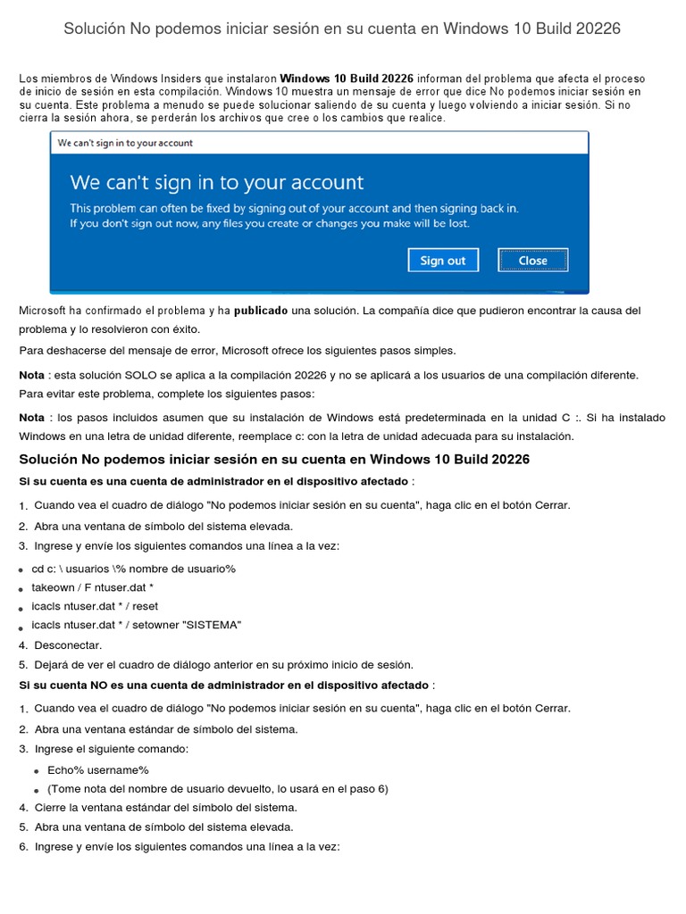 Image Result For Windows E No Es Posible Al Ingresar A La Sesin Normalmente