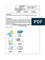 Guía de inglés para primaria sobre clima y comidas