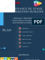 SoUTENANCE DU STAGE DE FORMATION HUMAINE