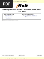 Installing MacBook Pro 15" Core 2 Duo Model A1211 LCD Panel
