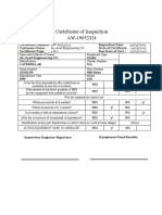 Certificate of inspection summary