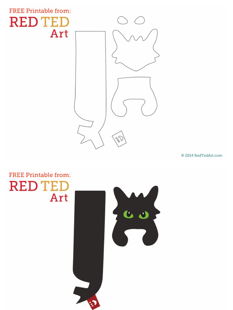 Toothless Bookmark Template PDF PDF