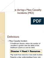 Triage During A Mass Casualty Incidents (MCI)